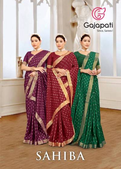 Sahiba By Gajapati Fancy Foil Printed Saree Collection